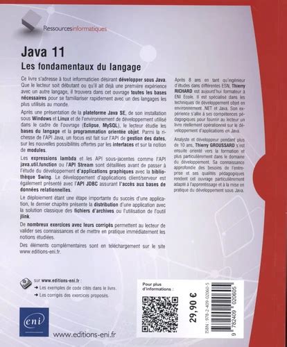 Java 11 Les Fondamentaux Du Langage Avec Exercice