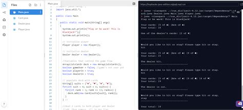 java blackjack | Java Blackjack game Netbeans code Freelancer