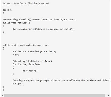 java finalize methode