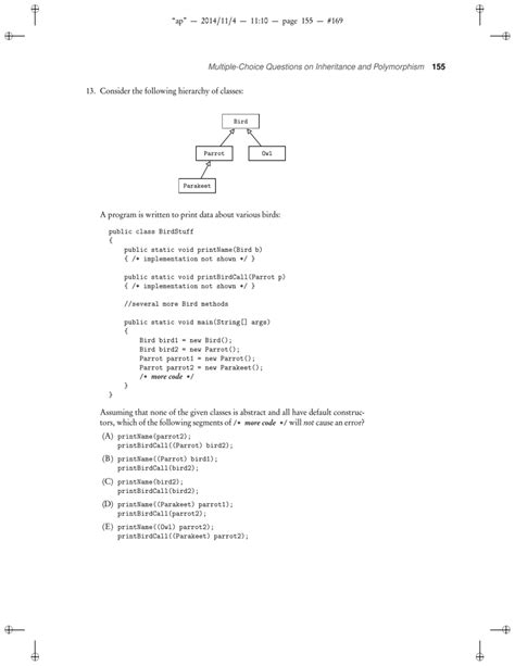 java inheritance multiple choice questions and answers