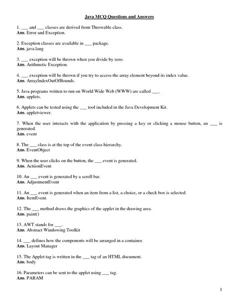 Java Mcq Questions And Answers