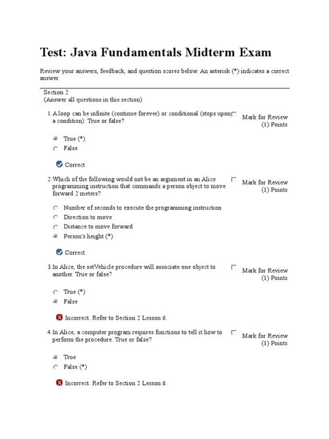 Java Midterm Exam