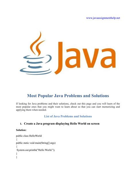 Java Programming Problems And Solutions Pdf