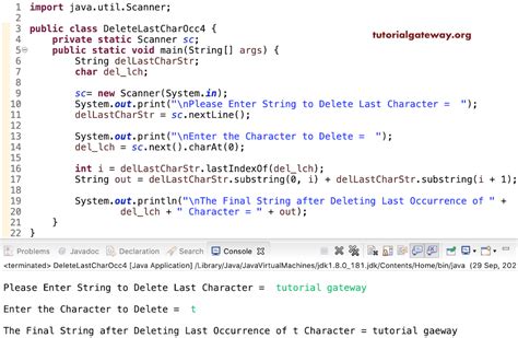 Java Remove Last Character