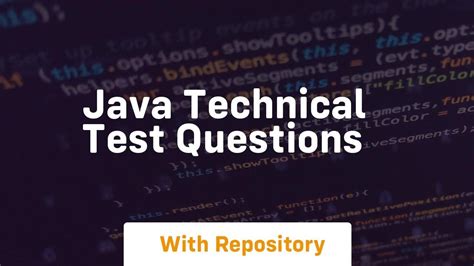 Java Technical Test Questions And Answers