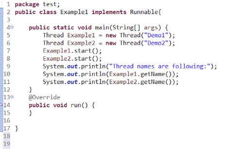 java thread example code