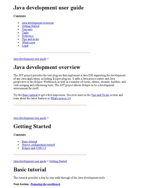 Read Java Development User Guide 