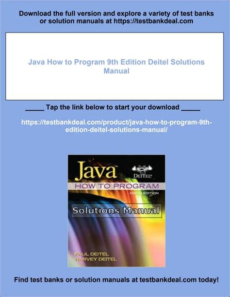 Full Download Java How To Program 9Th Edition Solutions Pdf 