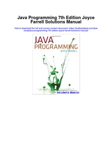 Full Download Java Programming 7Th Edition Joyce Farrell Solutions 