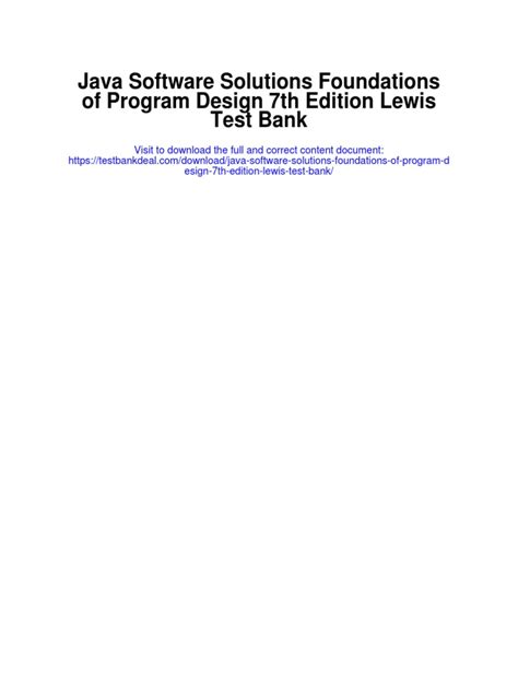 Read Online Java Software Solutions 7Th Edition Programming 