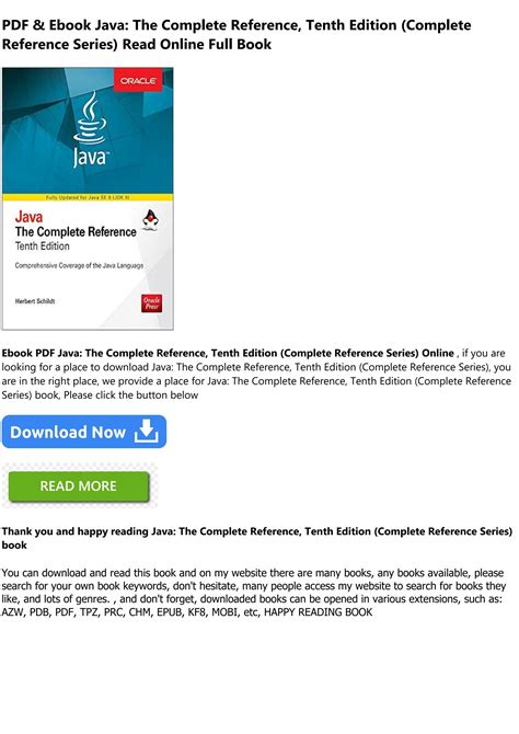 Full Download Java The Complete Reference Tenth Edition Complete Reference Series 