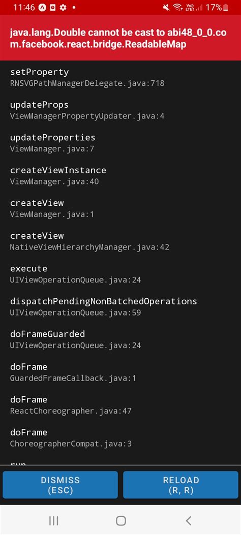 java.lang.Double cannot be cast to abi48_0_0.com.facebook.react…