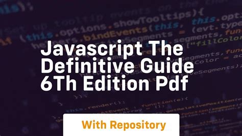 Javascript The Definitive 6th Edition