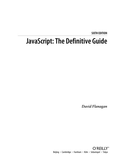 Read Online Javascript The Definitive Guide 6Th 