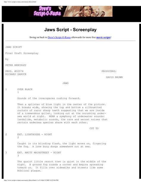 Download Jaws Script Screenplay 