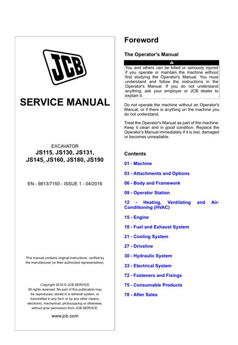 Full Download Jcb Js 130 Service Manual 