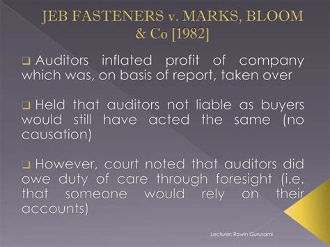 Jeb Fasteners V Marks Bloom