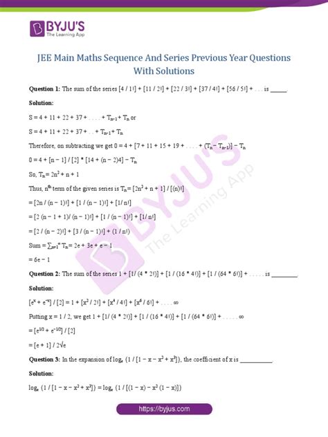 Jee Main Maths Previous Year Chapter Wise Questions With