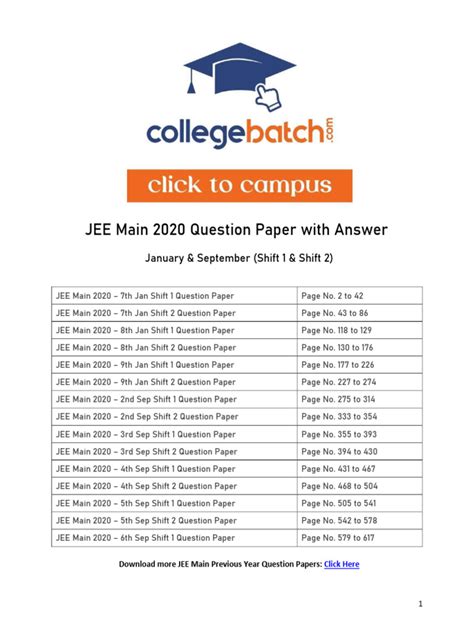 Jee Main September 2020 Question Paper