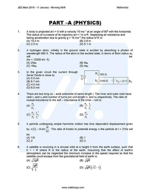 Full Download Jee Main Question Paper 