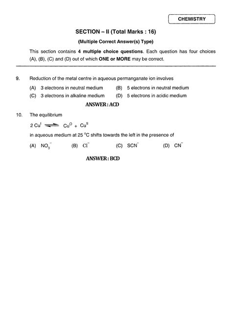 Read Online Jee Question Paper 2011 