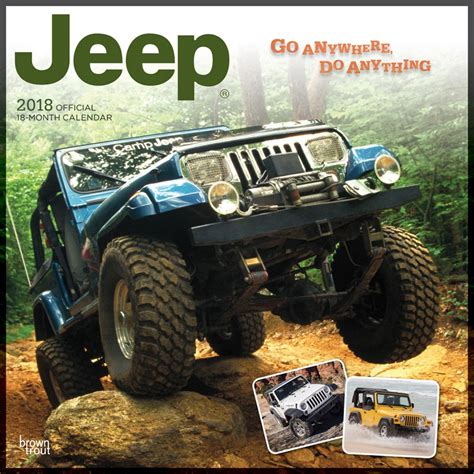 Jeep 2018 12 X 12 Inch Monthly Square Wall Calendar, Offroad Motor Car