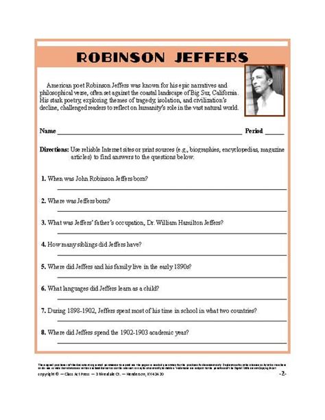 jeffers robinson biography template