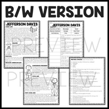 jefferson davis mini biography worksheet