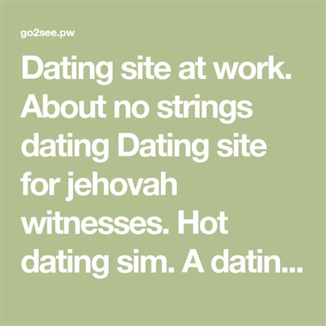 jehovah witness dating sites available