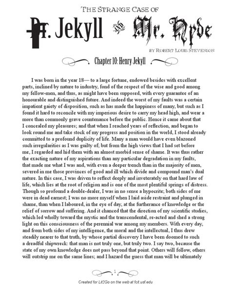 Jekyll And Hyde Chapter 10 Summary