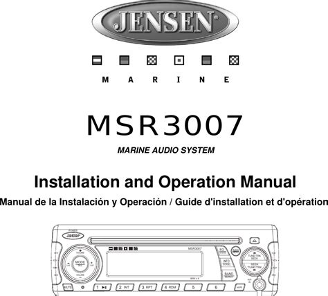 Read Online Jensen Msr3007 User Guide 