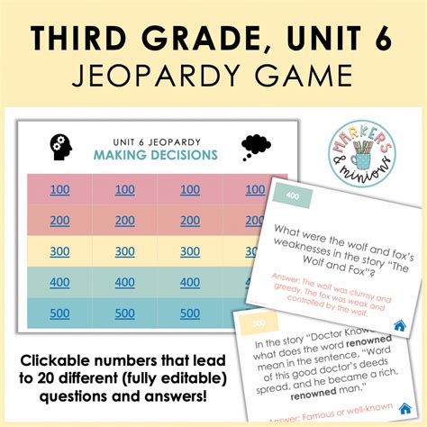 Jeopardy 3rd Grade   Find Jeopardy Games About 3rd Grade Math - Jeopardy 3rd Grade