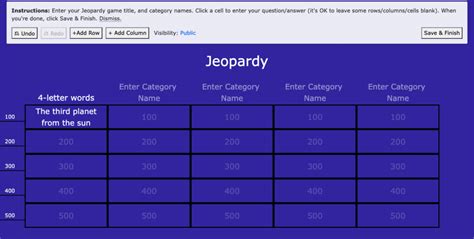 Jeopardy Game Maker