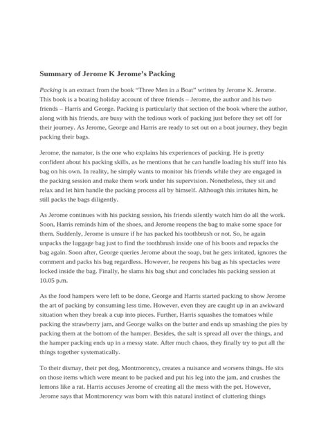 jerome k jerome biography summary form