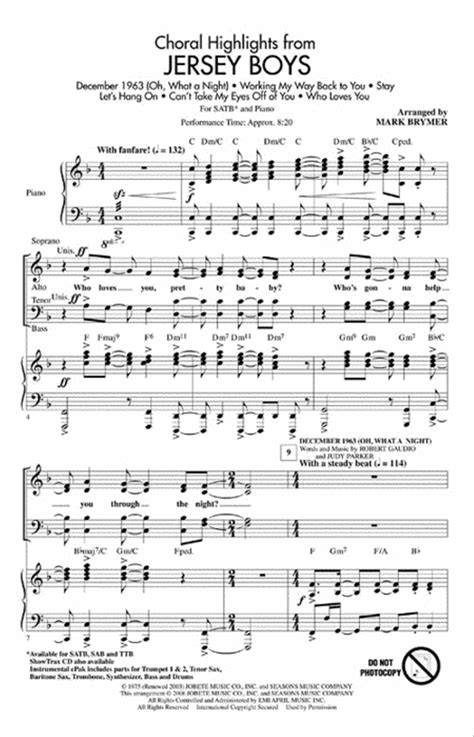 jersey boys satb