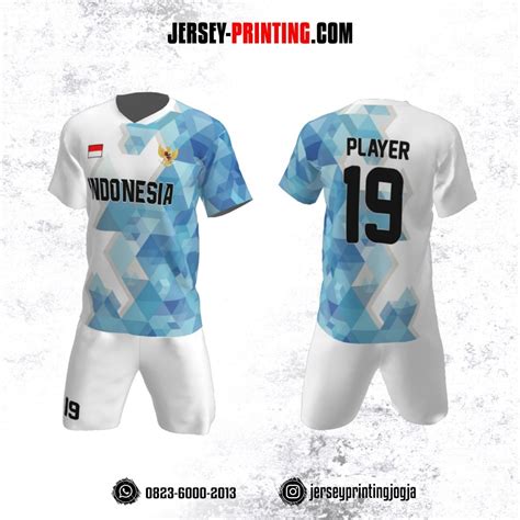 Jersey Futsal Biru Putih Motif Garis Jersey Printing Keren - Jersey Printing Keren