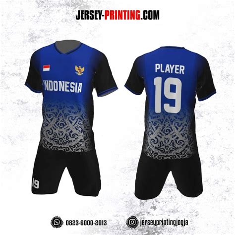 Jersey Futsal Motif Batik Jogja Biru Jersey Printing Keren - Jersey Printing Keren