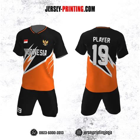 Jersey Futsal Motif Petir Orange Strip Putih Gambar Jersey Futsal - Gambar Jersey Futsal