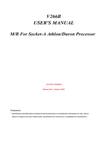 Read Jetway V266B User Guide 