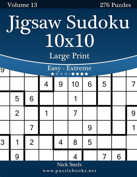 Jigsaw Sudoku 10x10 Large Print Easy To Extreme Large Printable Jigsaw Puzzles - Large Printable Jigsaw Puzzles