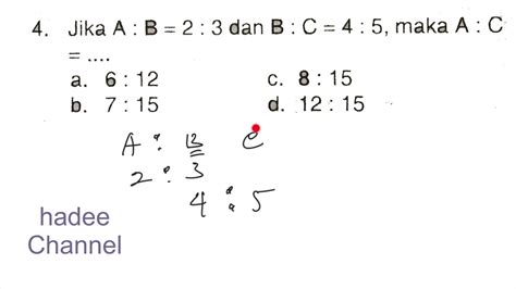 Jika a = 2, b = 6 dan c = -4 maka nilai (a:c) x (b-a) =