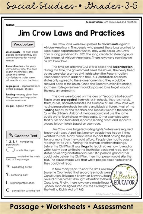 Jim Crow Icivics Answer Key