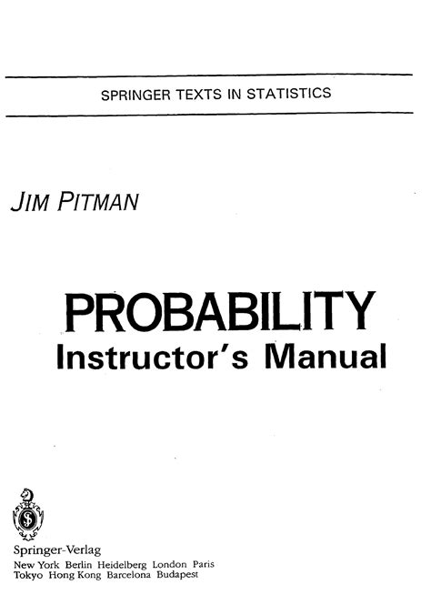 Full Download Jim Pitman Probability Solutions Manual 