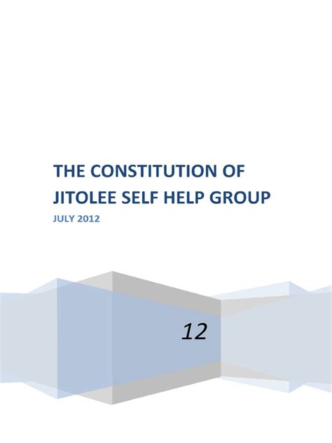 Jitolee Self Help Group Constitution