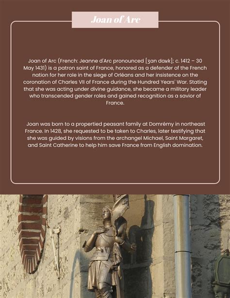 joan of arc biography timeline examples