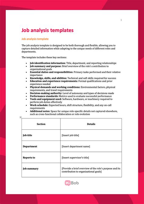 Job Analysis Example Receptionist