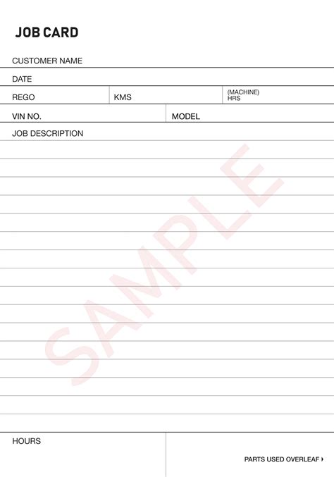 Job Cards Template