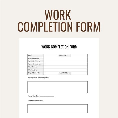 Job Completion Form Template Word
