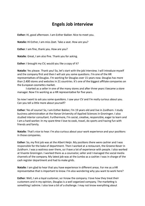 job interview engels