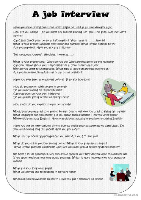 job interview role play script